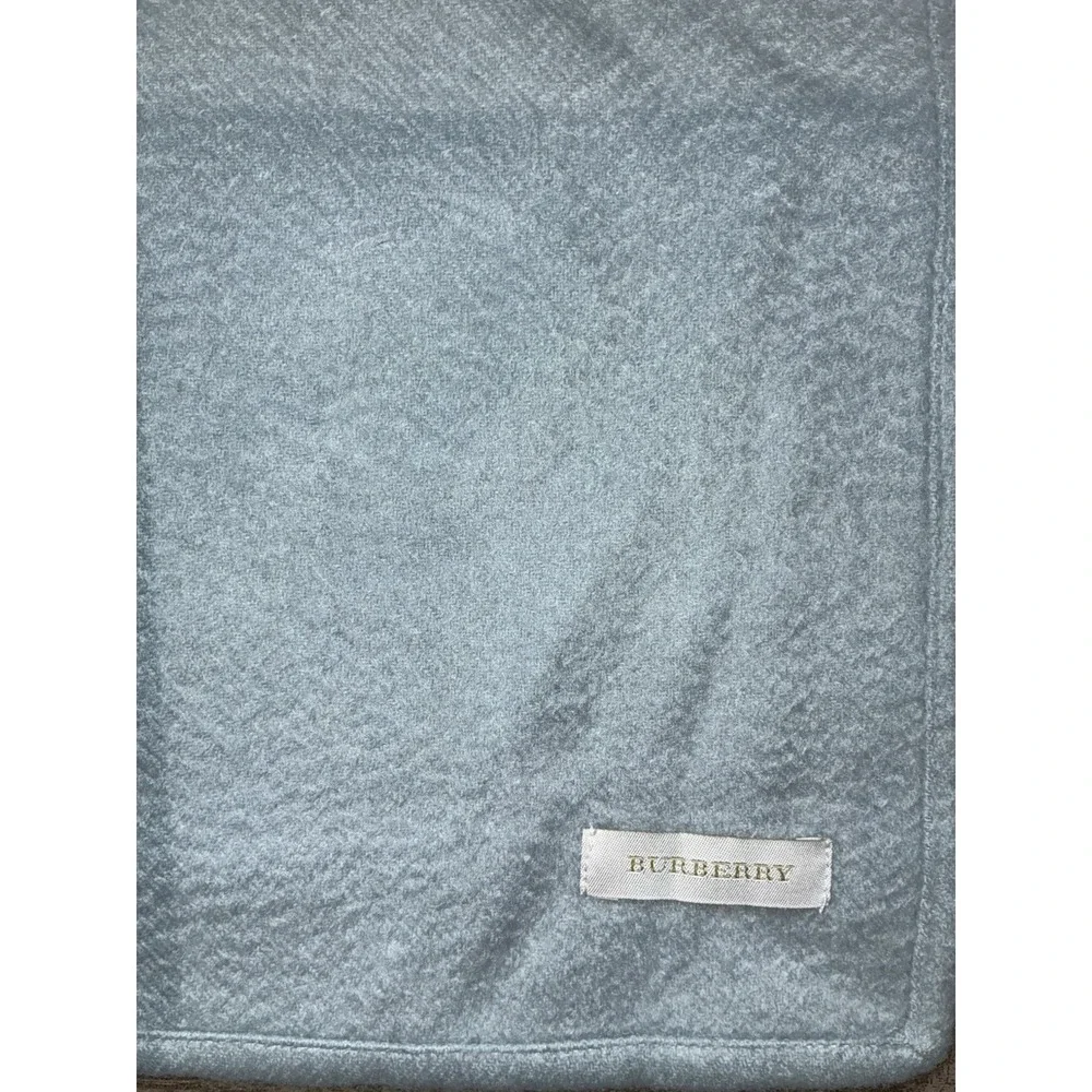 Burberry Baby Blanket Blue Check 100% Cashmere Made In Scotland 40x40